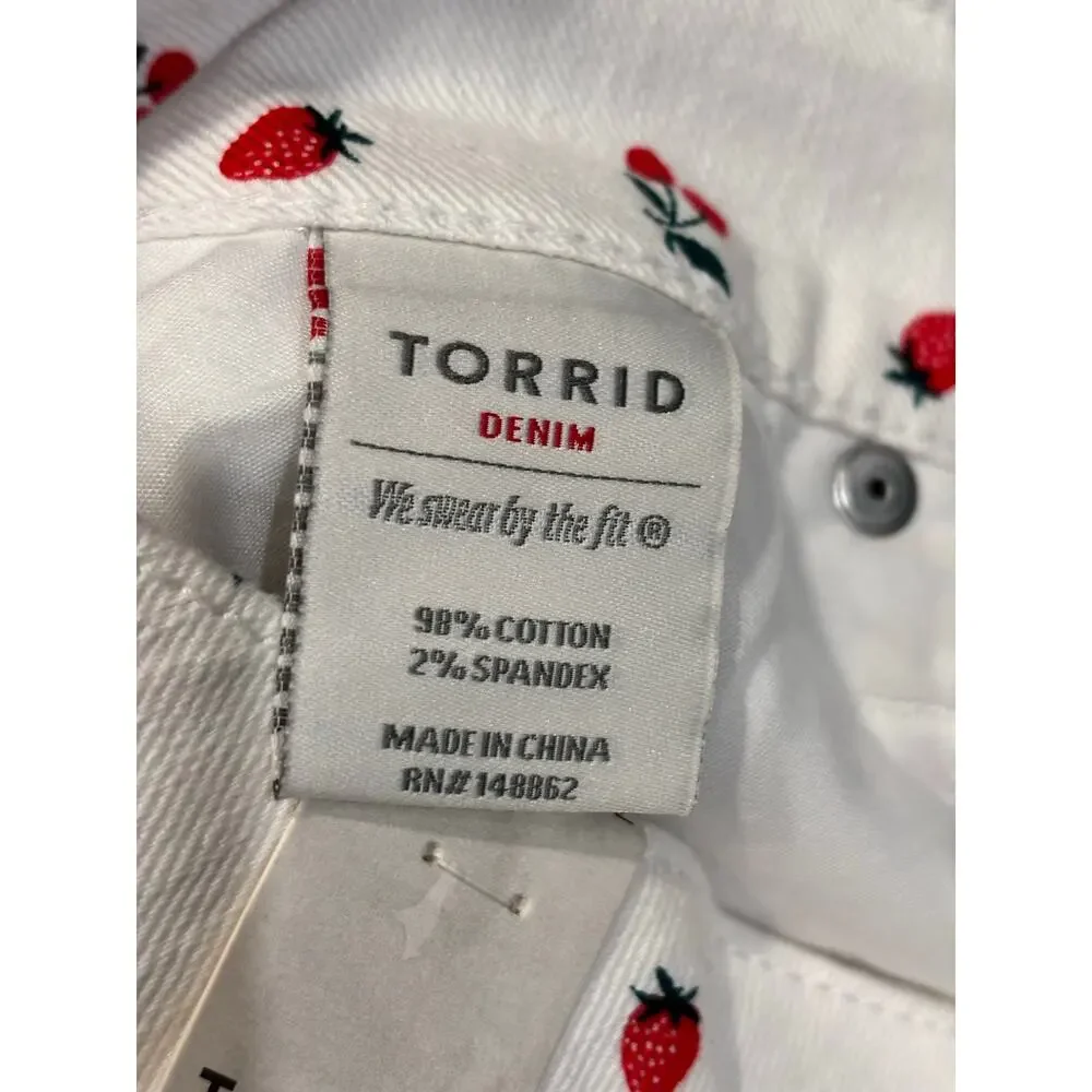 torrid White Cherry-Print Denim Shorts - Picture 7 of 13